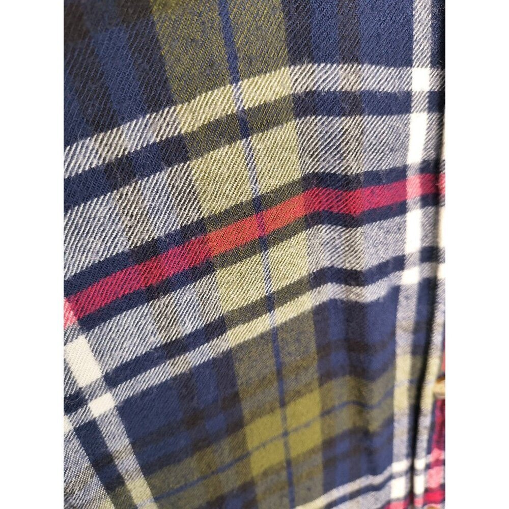 American Eagle Shirt Womens Large Green Plaid Button Up Long Sleeve Flannel SOFT - Picture 4 of 13